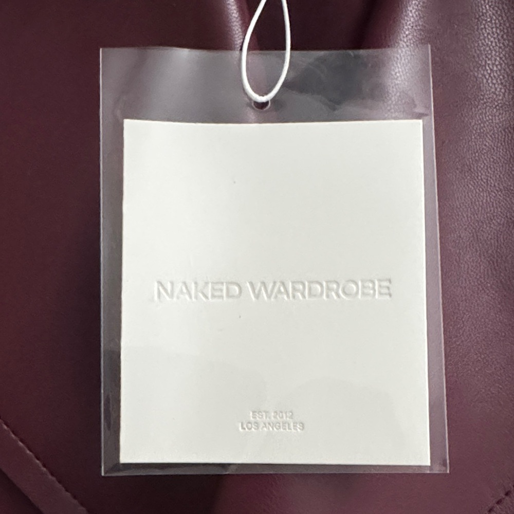 Naked Wardrobe Burgundy Leather Jacket - Picture 2 of 3